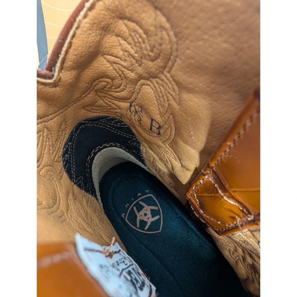 Ariat 🐎Fatbaby Almond Gator Print Western Boots - Ladies 6.5 B *NEW*